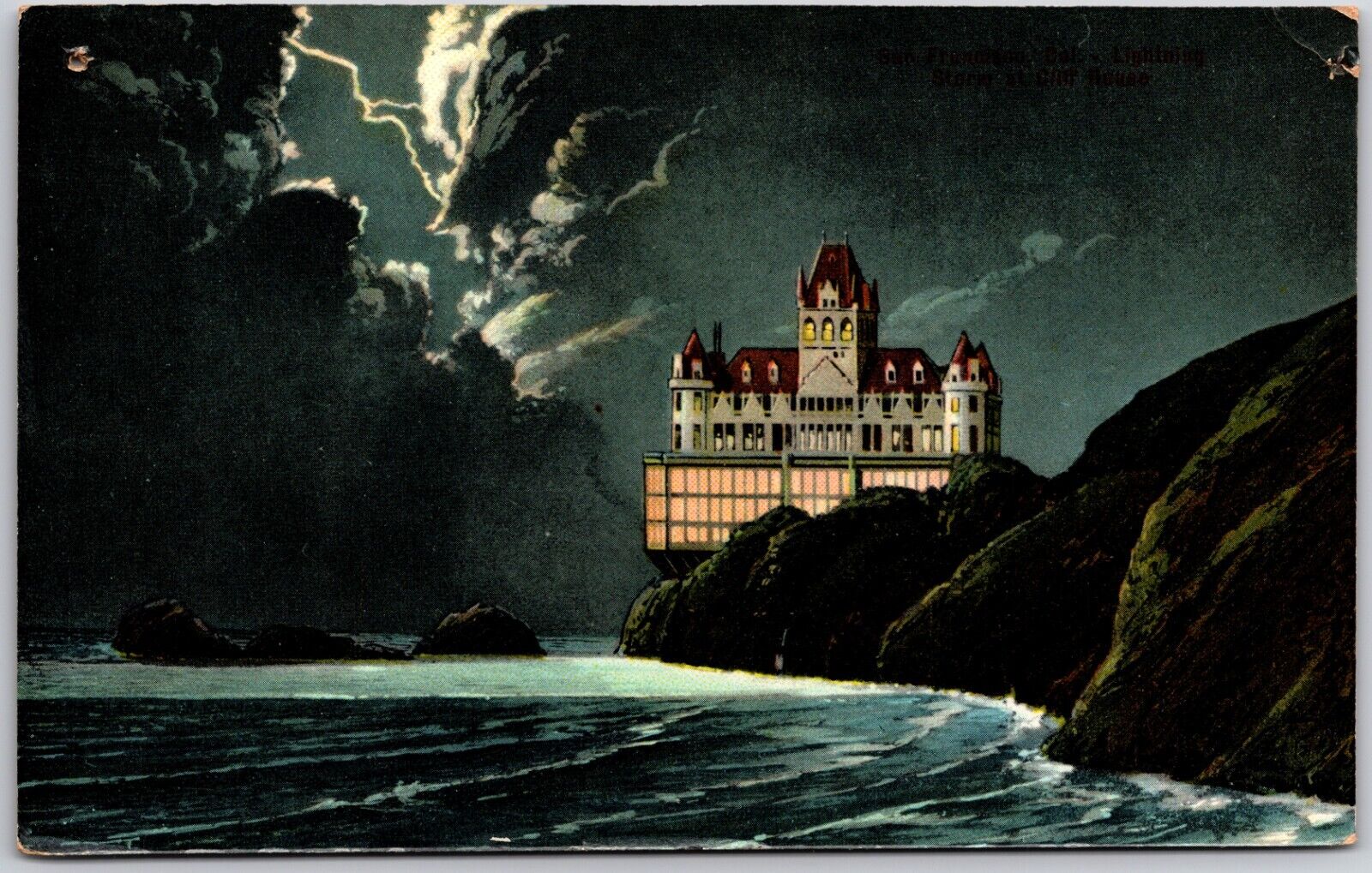 San Francisco California Cliff House Destroyed by Fire Sept 7 1907 Postcard
