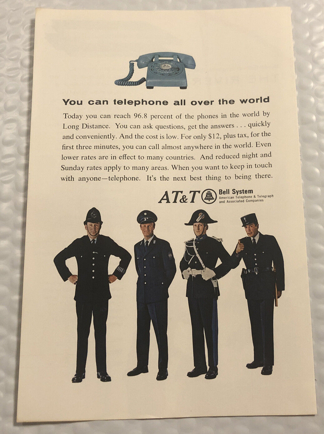 Vintage 1966 AT&T Original Print Ad Full Page - Telephone All Over The World