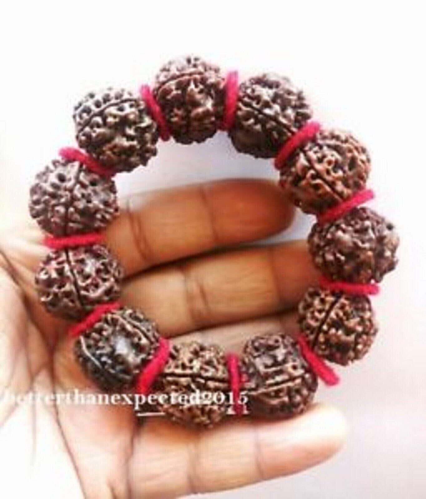 AA+++ Quality 5-Face Rudraksha Bracelet with Authentic 21-23mm Nepal Beads (11