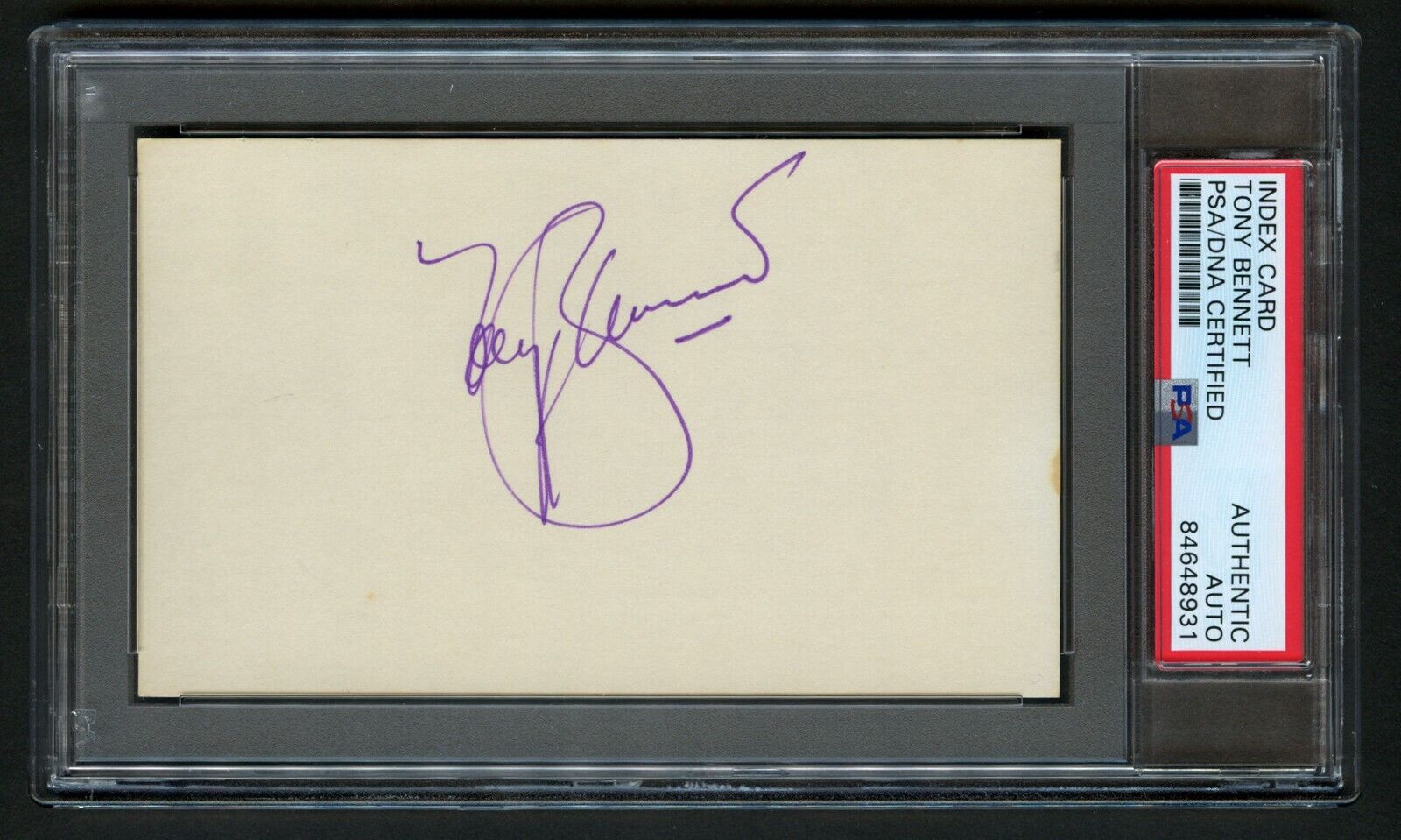 Tony Bennett signed autograph auto Vintage 3x5 card Music Legend PSA Slabbed