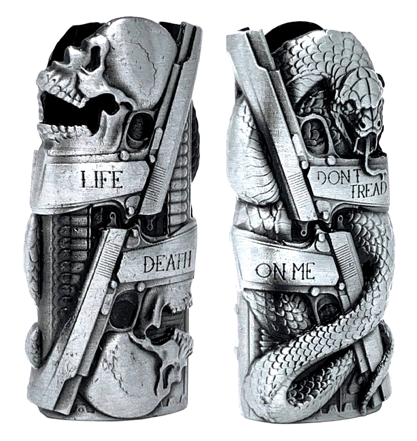 Skull and Snake Metal Lighter Case Cover Sleeve Fits Standard Bic Lighter J6