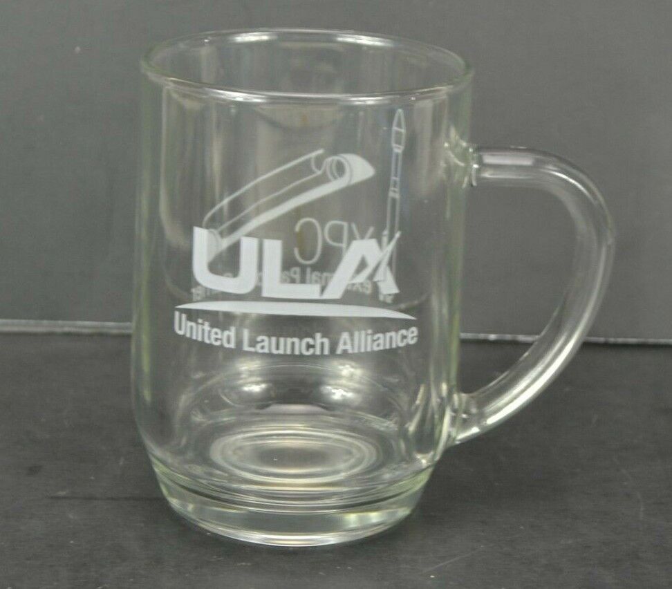 ULA United Launch Alliance 20oz Drink Glass Handled Mug External Payload Carrier