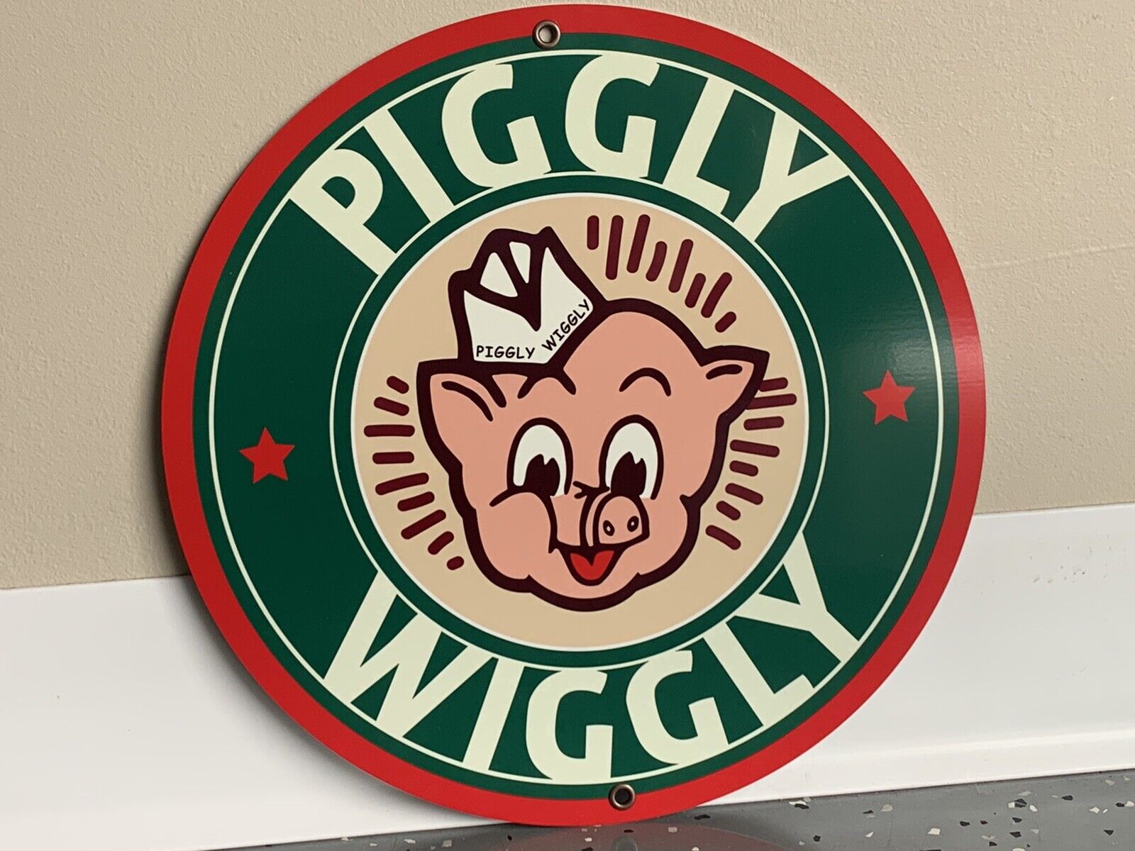 Piggly Wiggly Grocery Store vintage Style round sign