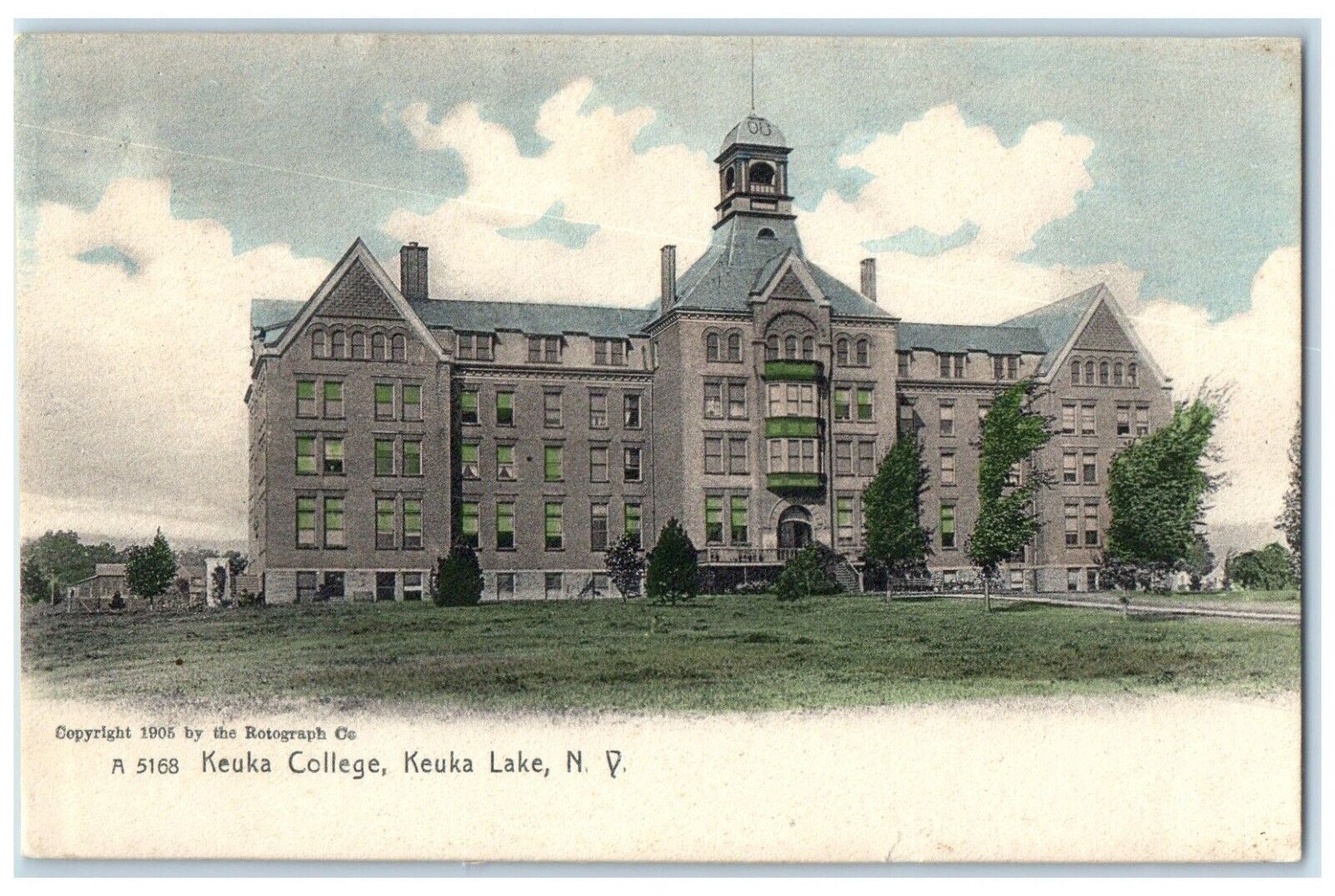 c1905 Keuka College Building Keuka Lake New York NY Rotograph Antique Postcard