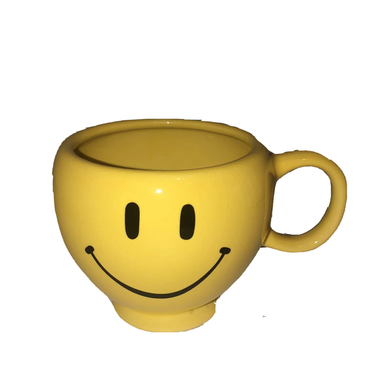 Ceramic Teleflora Planter Mug Smiley Face Yellow  Fun