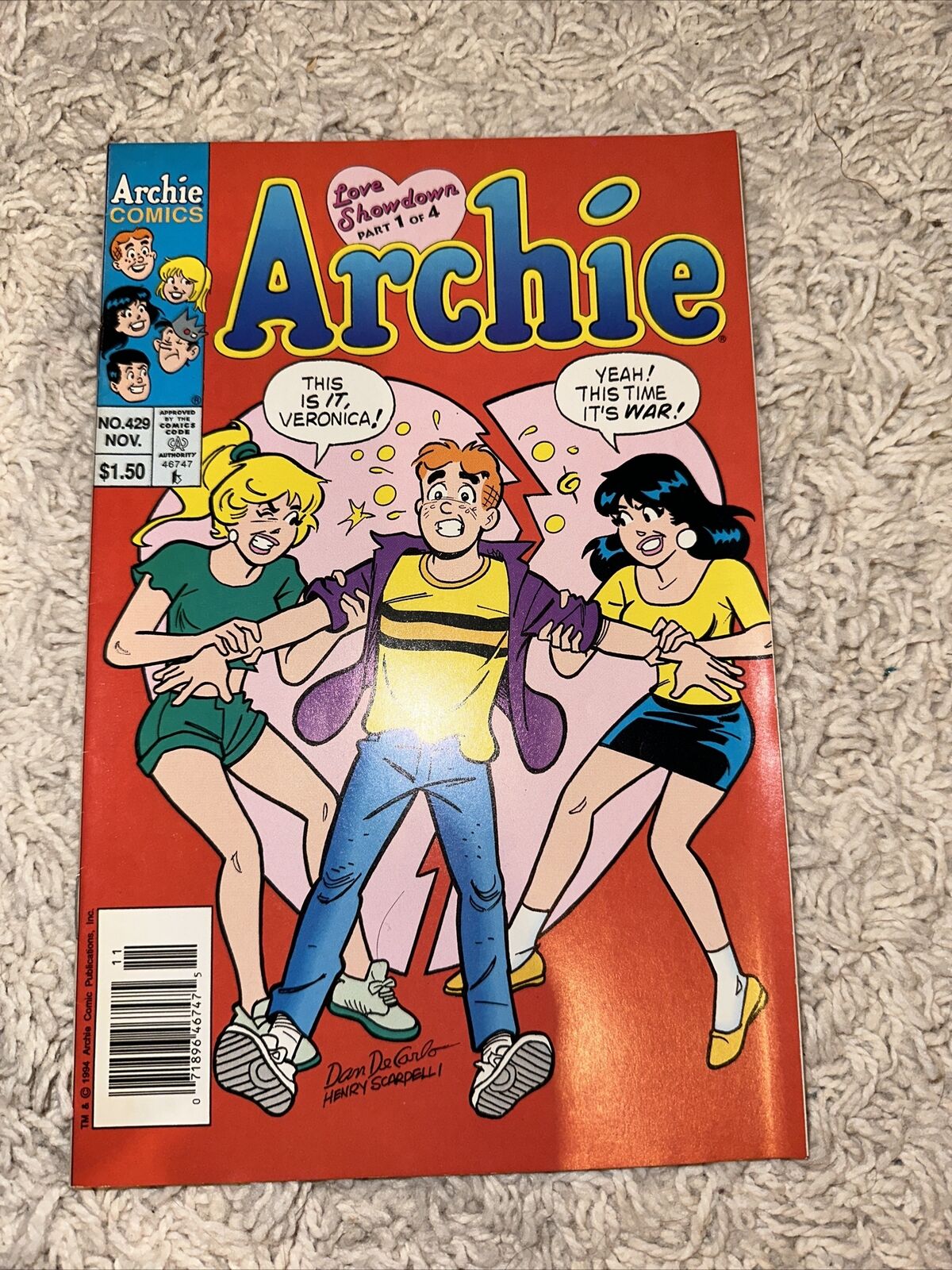Archie Comics Archie Love Showdown Part 1 of 4 November 1994 No 429