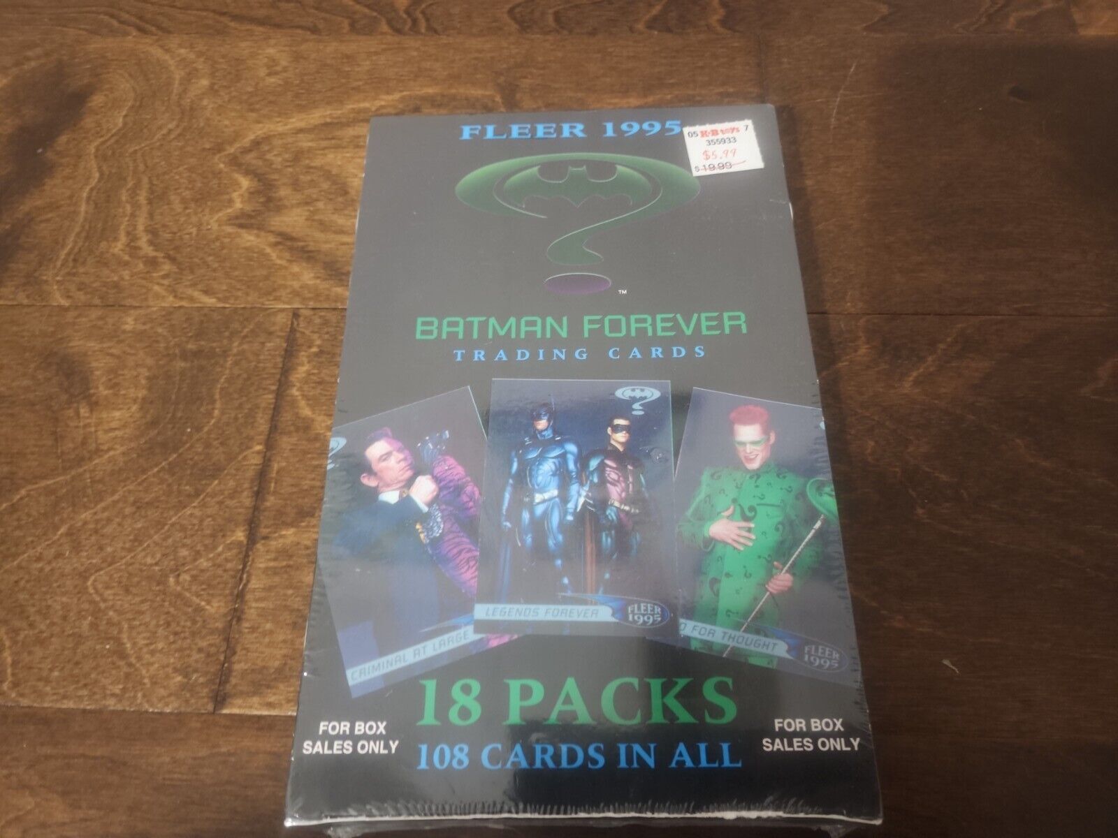 1995 Fleer Batman Forever Trading Cards Sealed Box 18 Booster Packs 108 Cards 