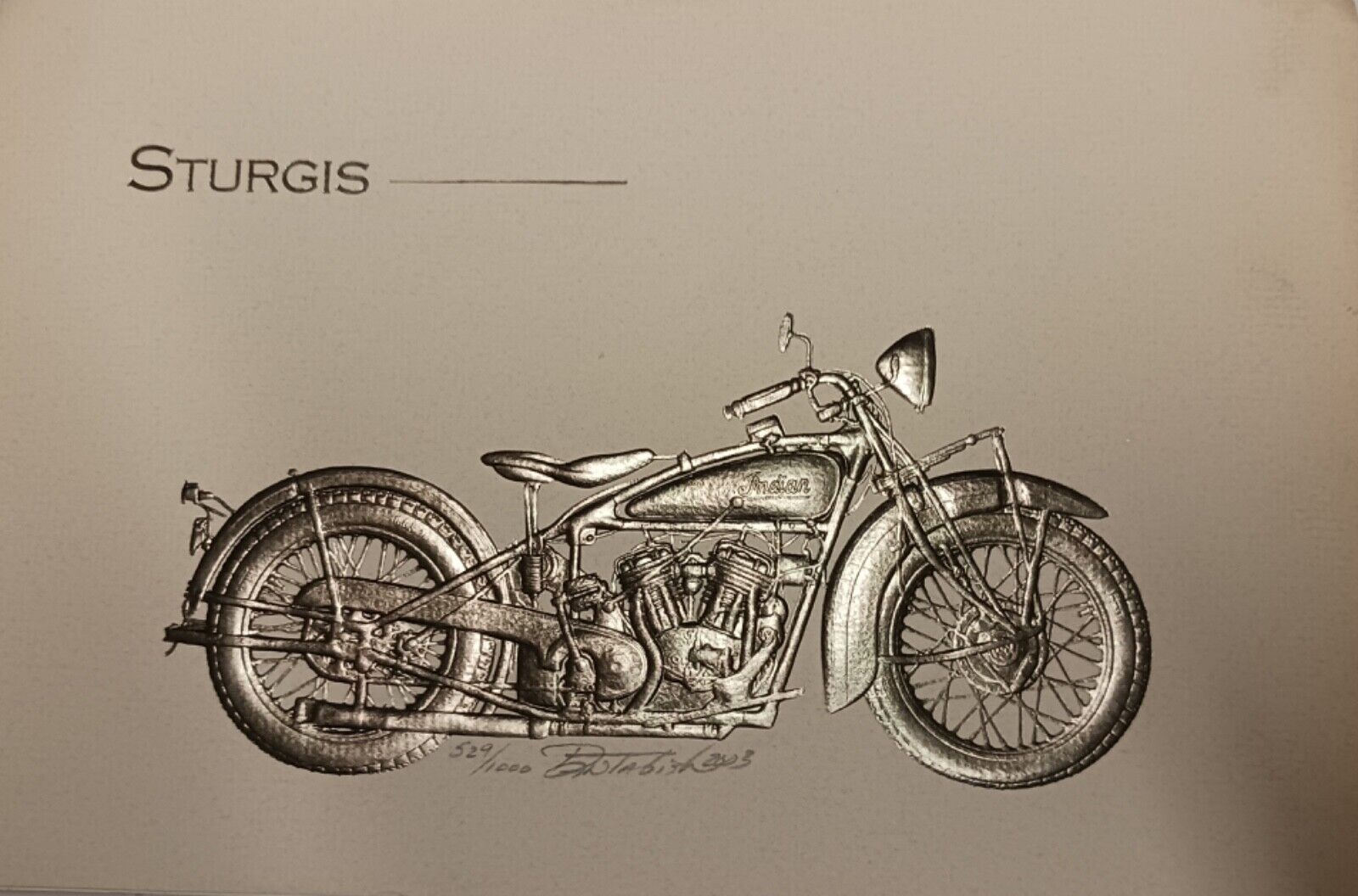 Sturgis 2003-63rd annual Motorcycle rally. Limited edition embossed #529 of 1000