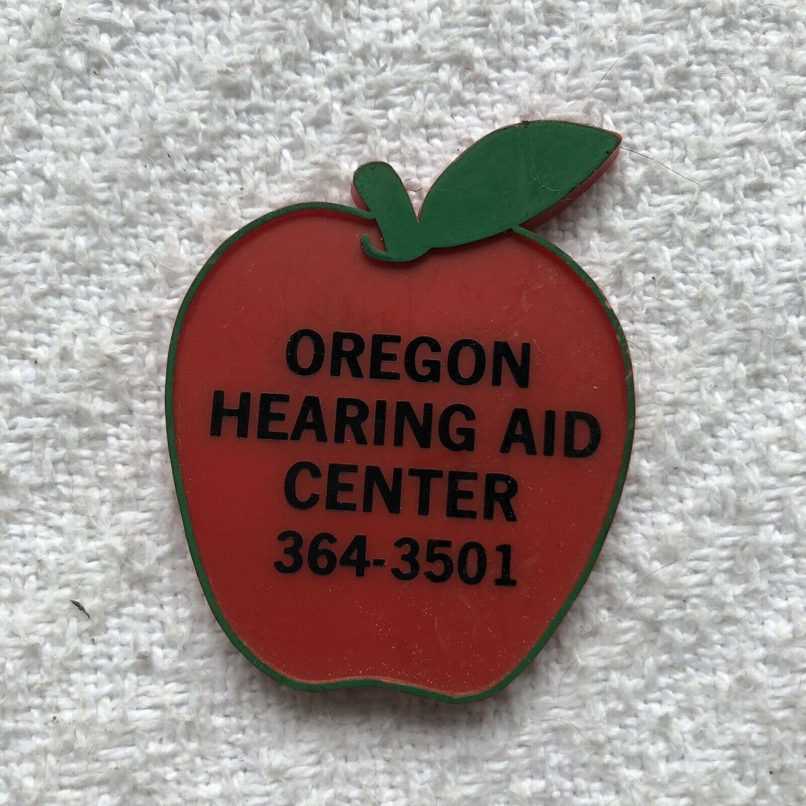 Oregon Hearing Aid Center Vintage Red Apple Magnet