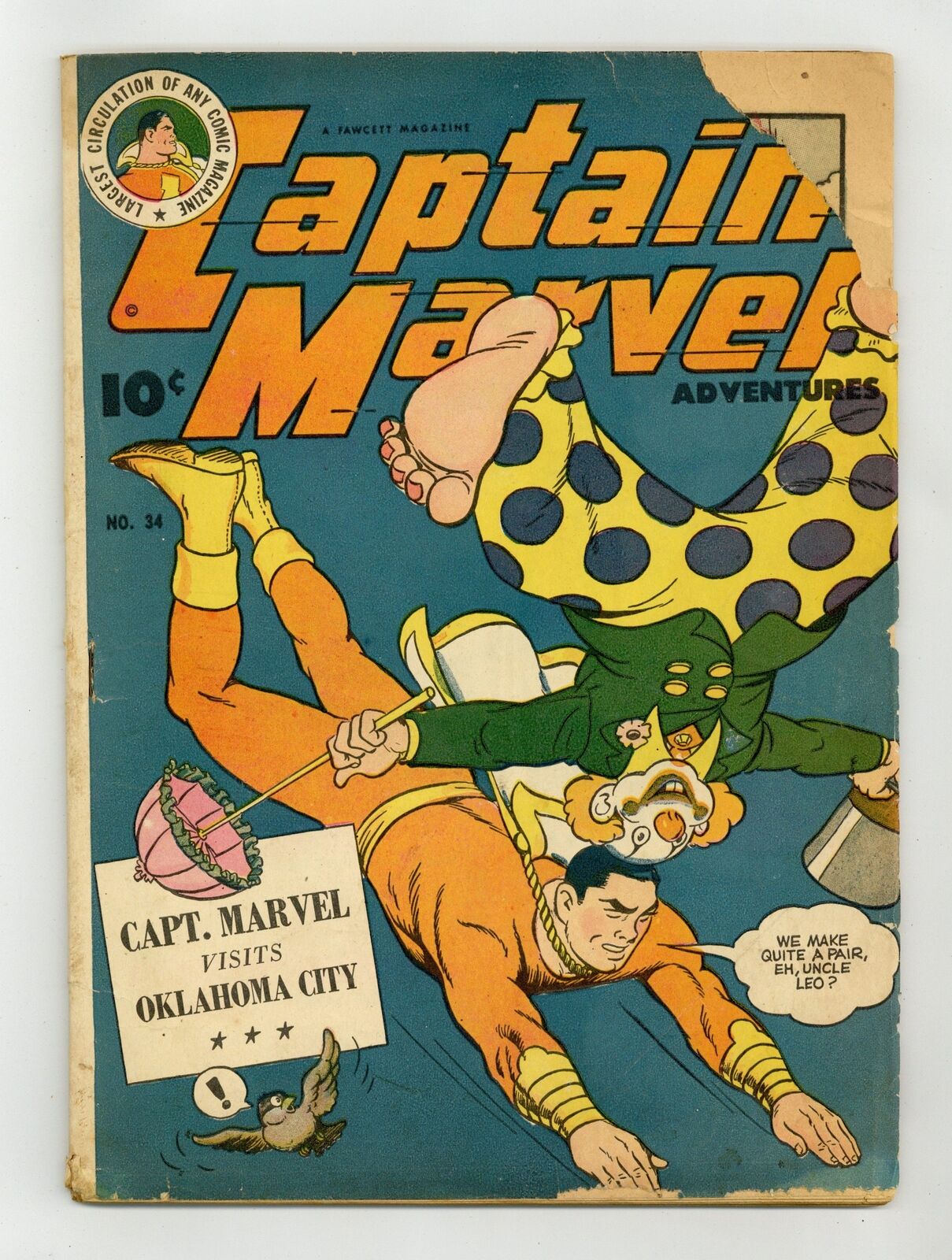 Captain Marvel Adventures #34 GD+ 2.5 1944