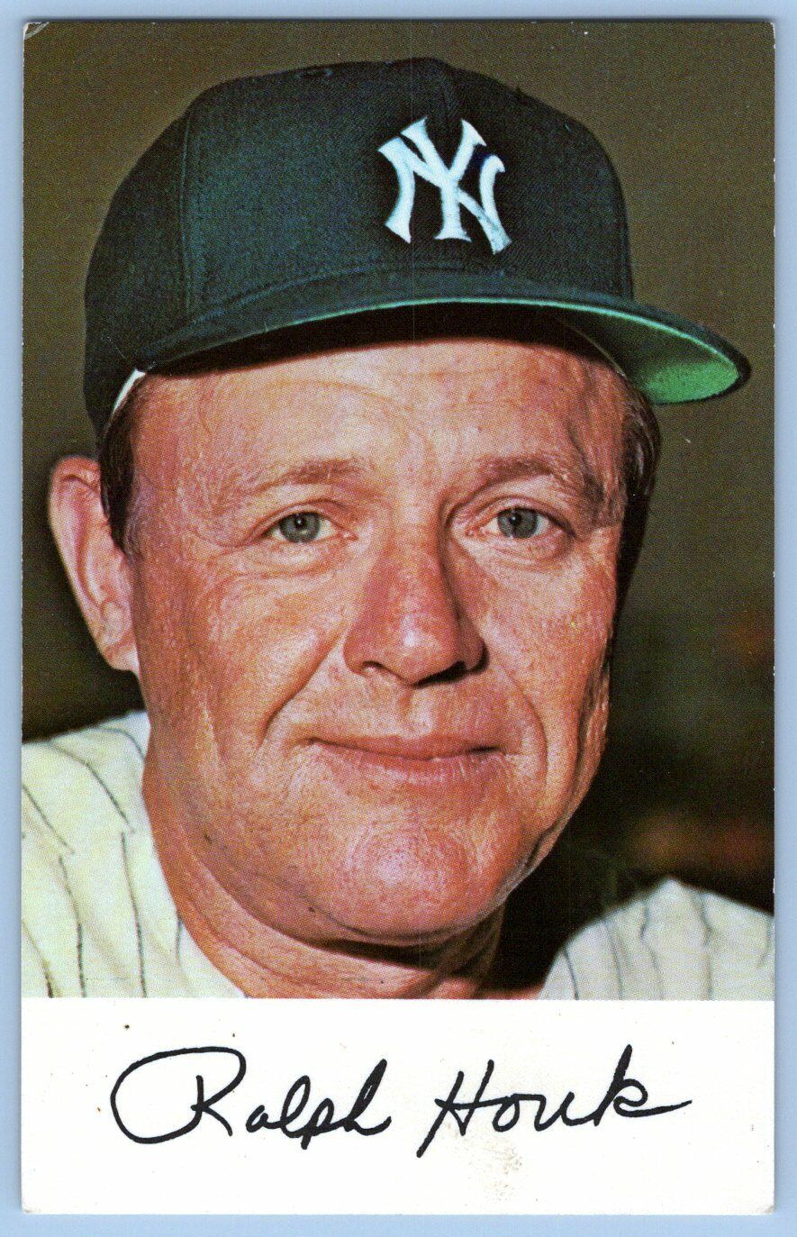 VTG Postcard~ Ralph Houk~ 1971 Clinic Schedule~ New York Yankees 
