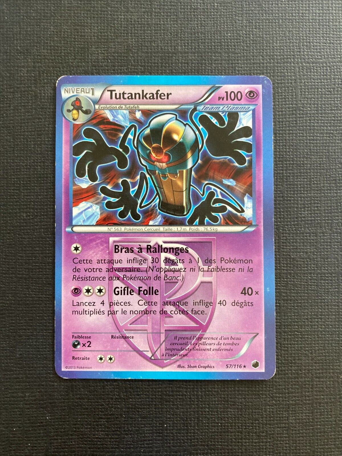 Pokemon Card Tutankafer 57/116 - Rare - NB Plasma Glaciation Block - VF - BE