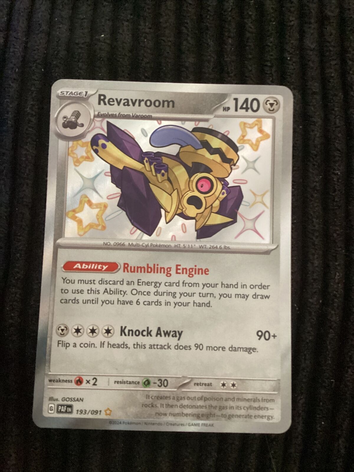 Revaroom Shiny Holo Ultra Rare Pokemon Card 193/091 Paldean Fates - NM
