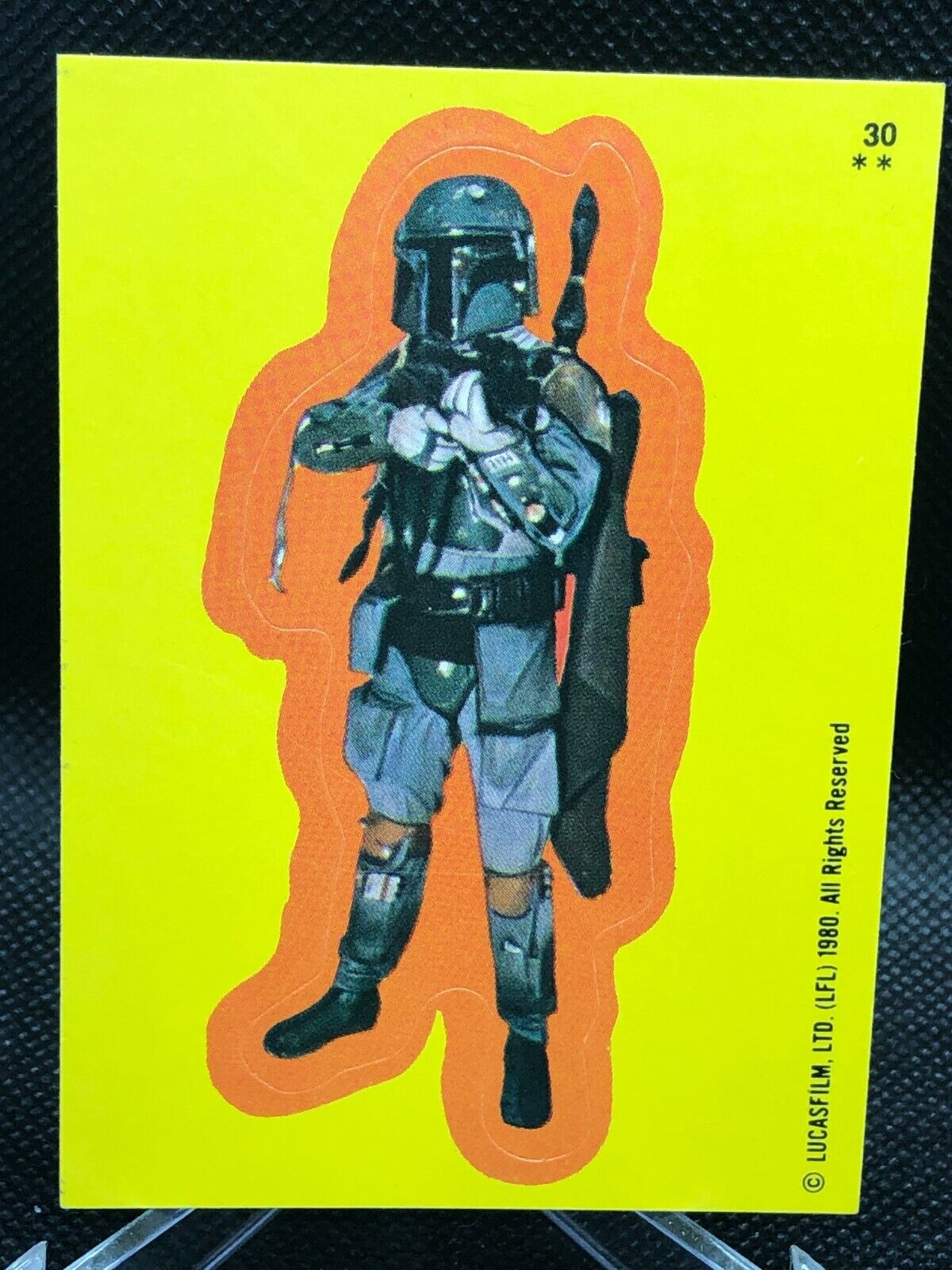 Boba Fett Error 1980 Star Wars Empire Strikes Back sticker #30 (Blank back) Rare