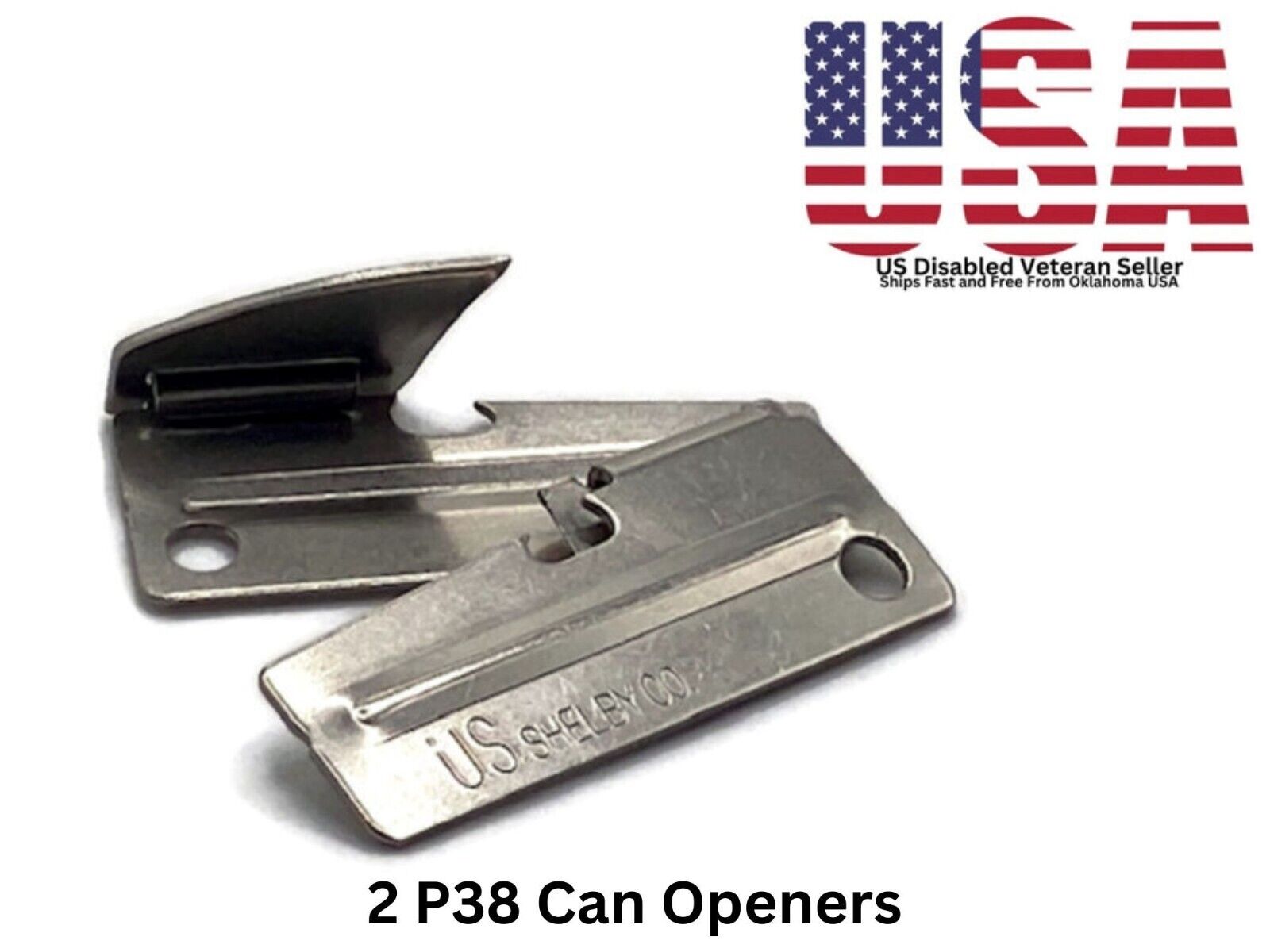 P38 & P51 Can Opener Original Military Issue John Wayne US Shelby Co USA Made