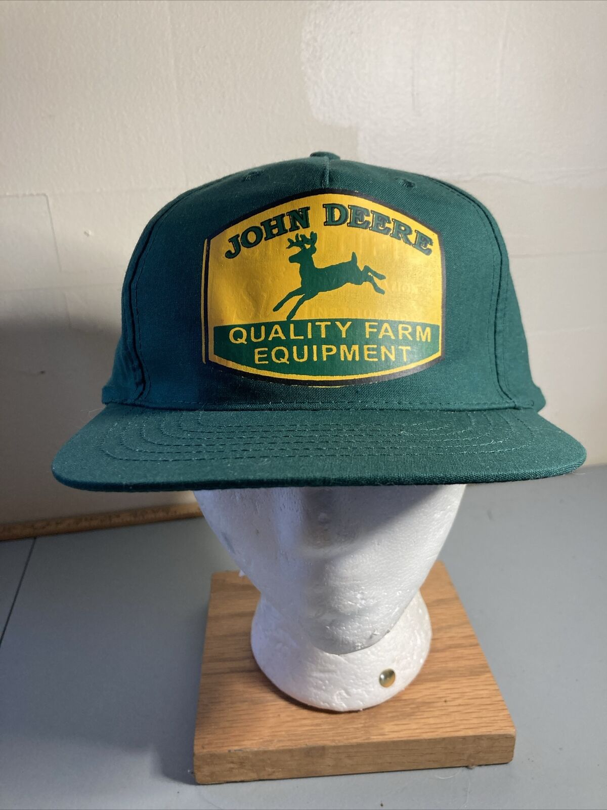 Vintage Green John Deere Hat 4 Leg Logo  Snapback Trucker Hat Cap 