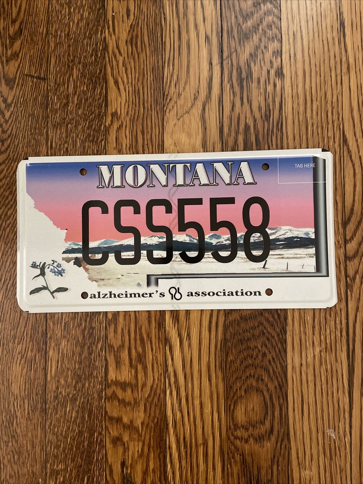 Montana Alzheimer’s Association License Plate MT Tag CSS558 Double S Double 5