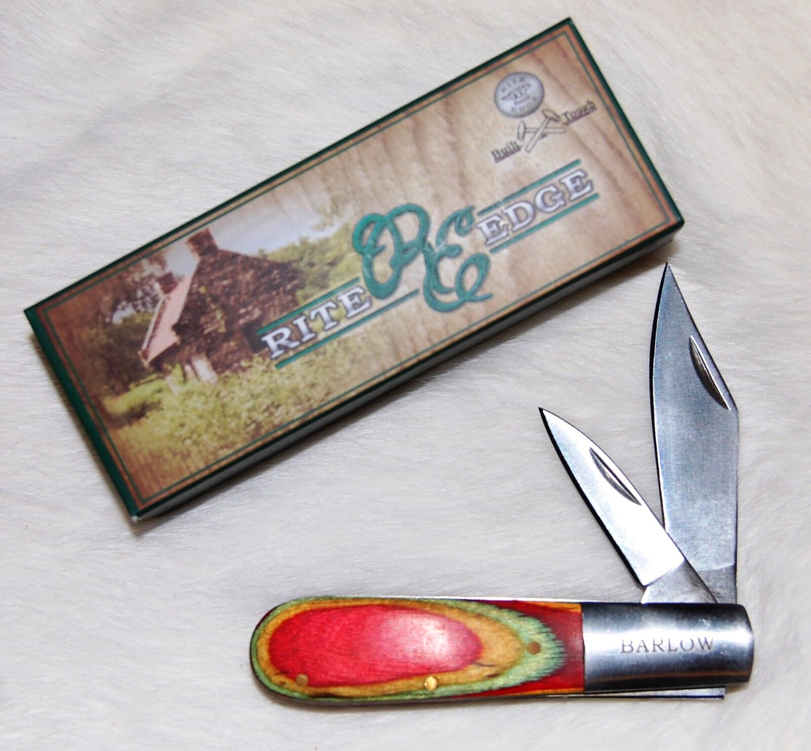 Nice Barlow Two Blade Pocket Knife Multi-Color Wood Handle - NEW - 23-MC