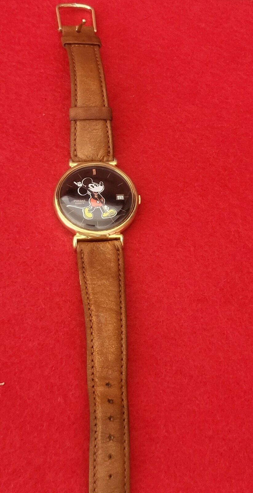 Ladies Vintage Pulsar Disney Mickey Mouse V827-8A90 R0 Quartz With Date Watch