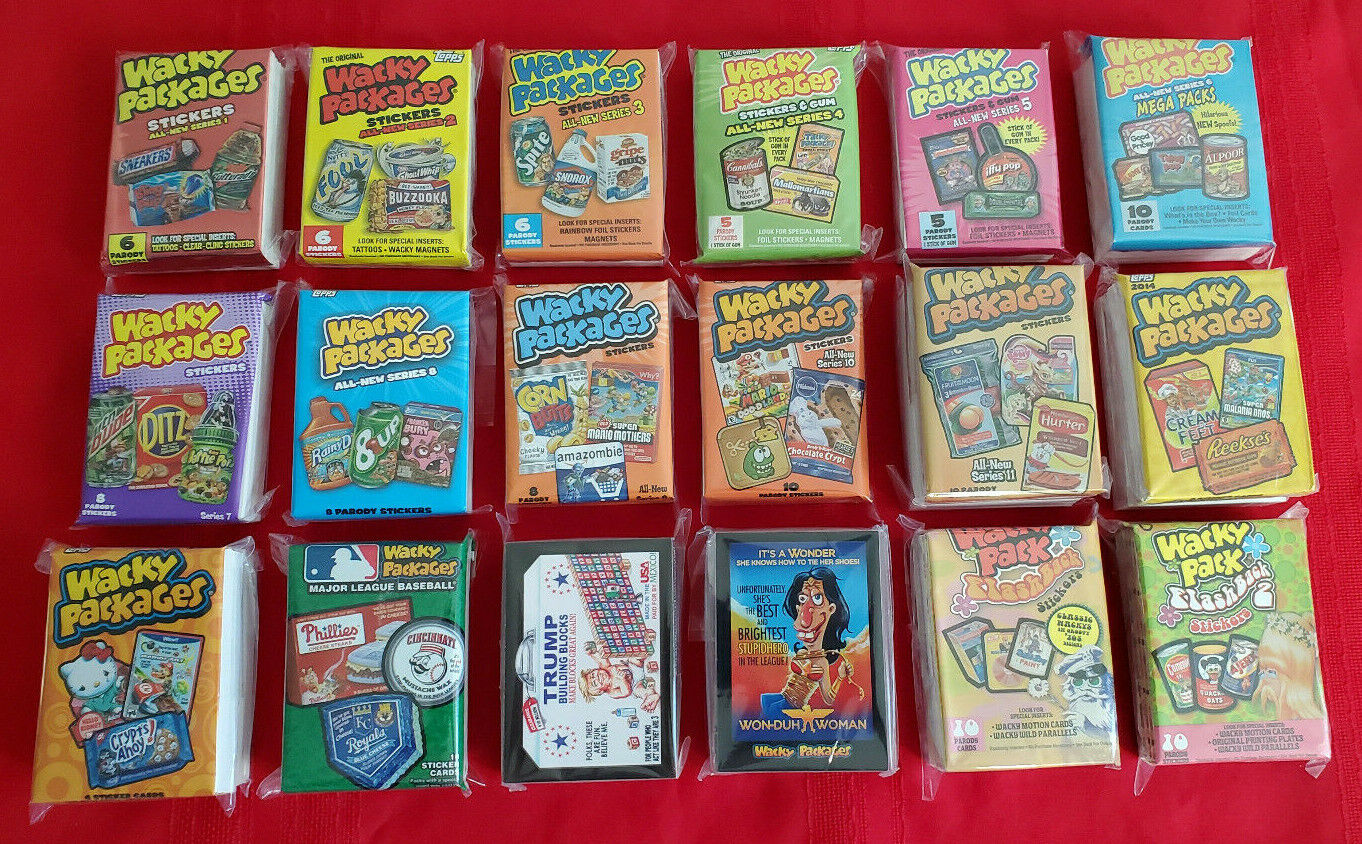 WACKY PACKAGES 2004 TO 2018 COMPLETE SETS BRAND NEW  @@ ALL 18 SETS @@