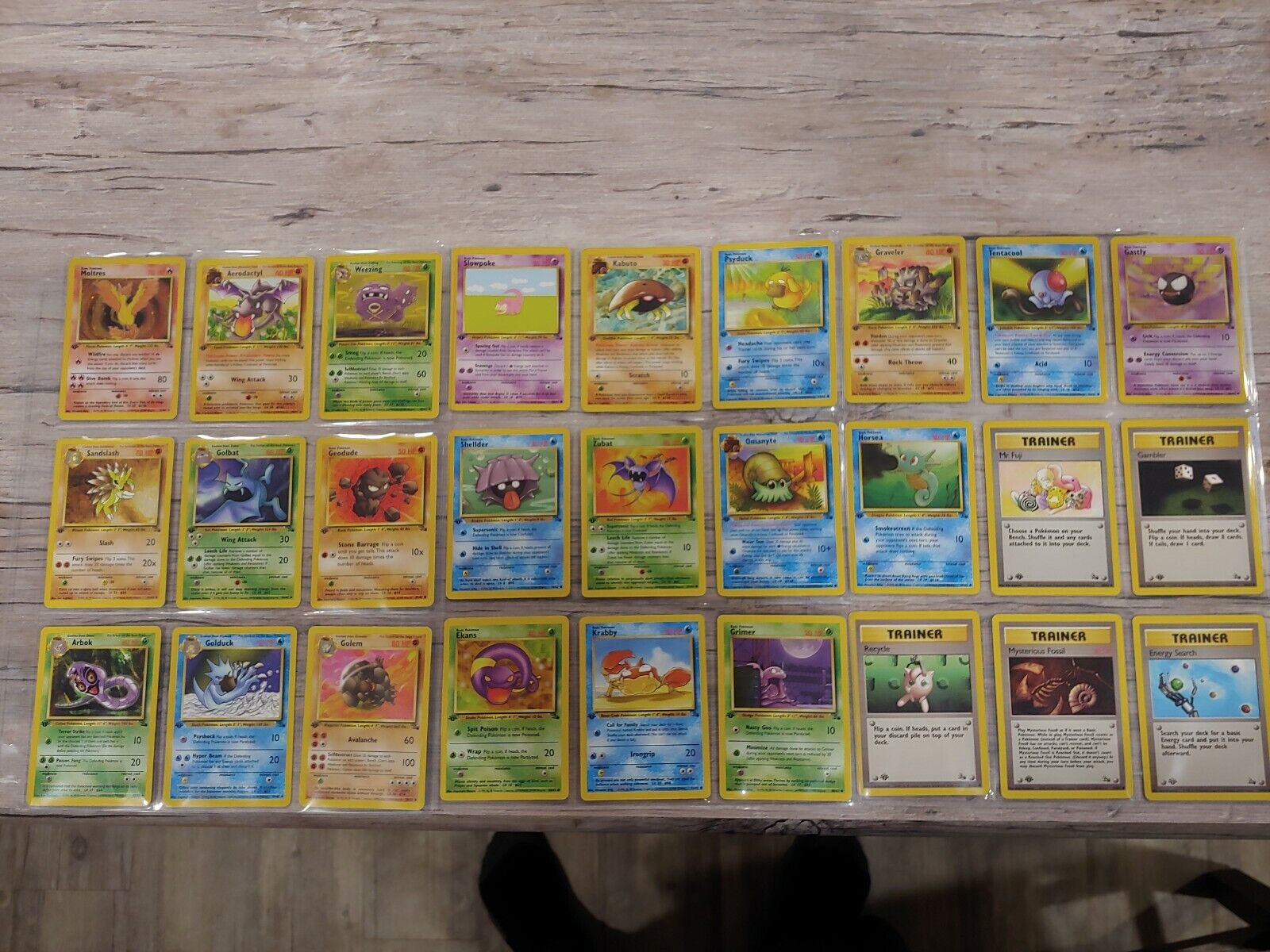 1st Edition Fossil set near complete Pokemon Cards ...