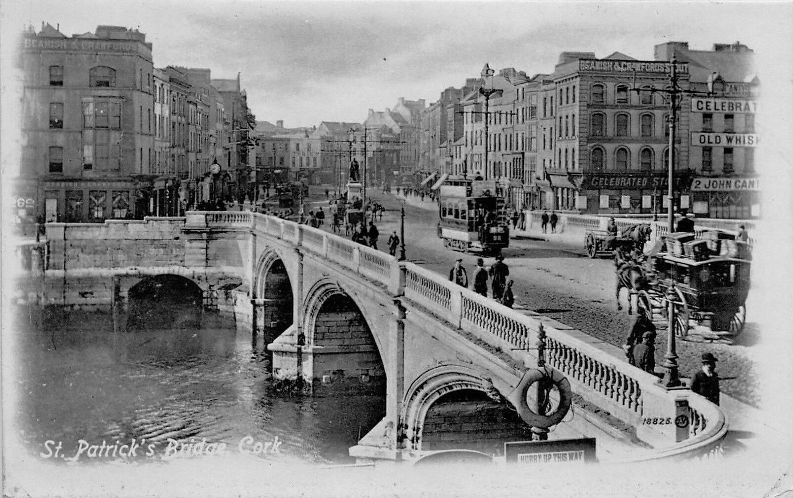 View of St. Patrick\'s Bridge and Street Scene, Cork, Ireland, Early Postcard