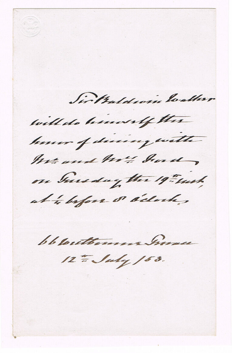LETTER OF ADMIRAL SIR WAKE WALKER - 1st Lieutenant at the attack on Morea Castle