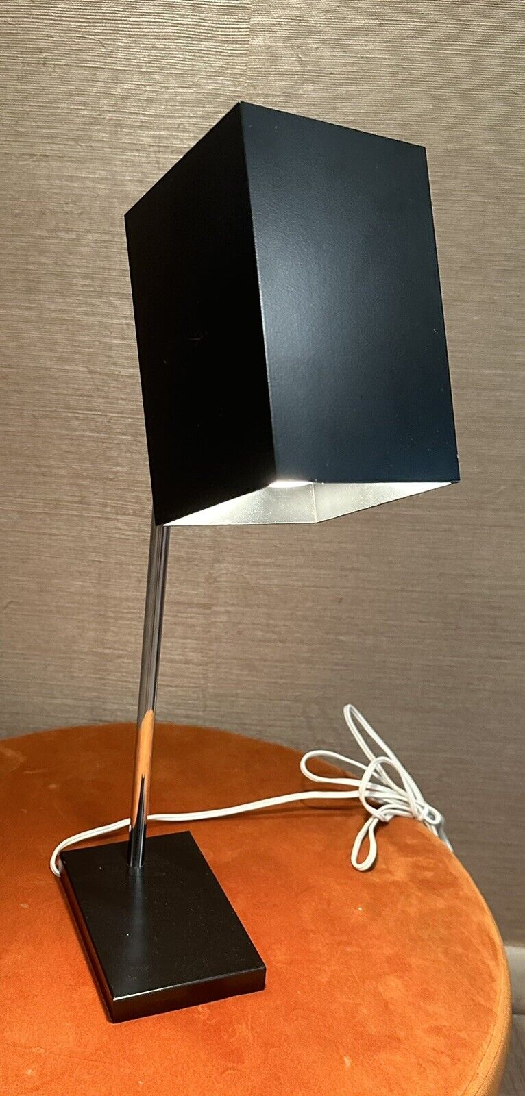 Mid Century Black Cube Robert Sonneman Desk Task Lamp for Kovacs