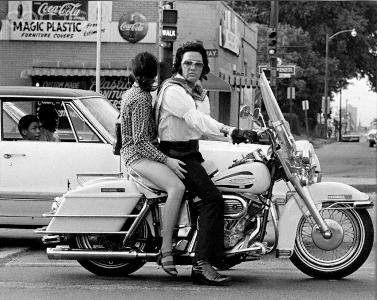 RARE Elvis and Mary Selph 71 Harley Memphis 1972 8x10 Photo Reprint