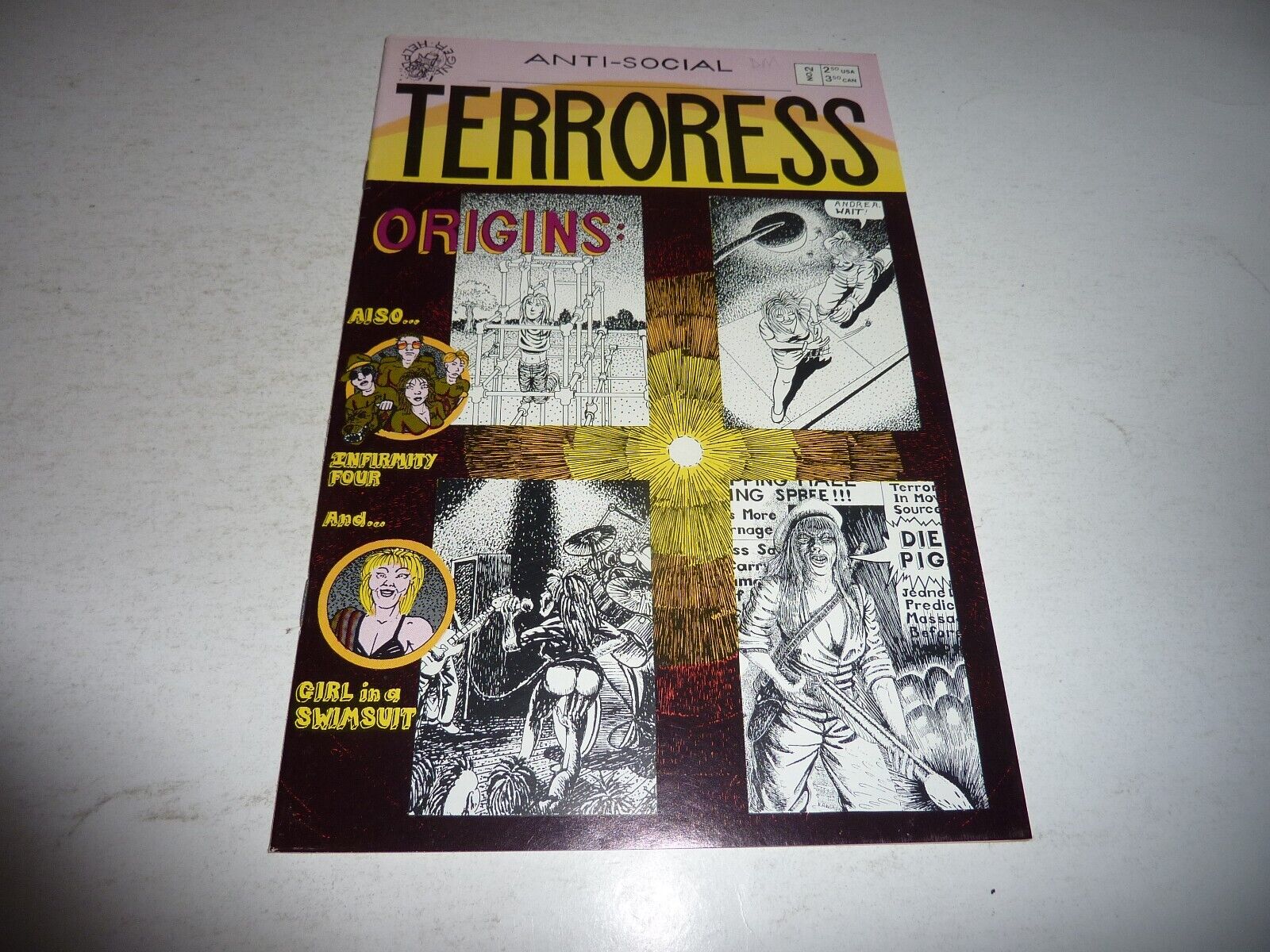 ANTI-SOCIAL TERRORESS #2 K.L. Roberts Helpless Anger Indie Comic 1991 VF