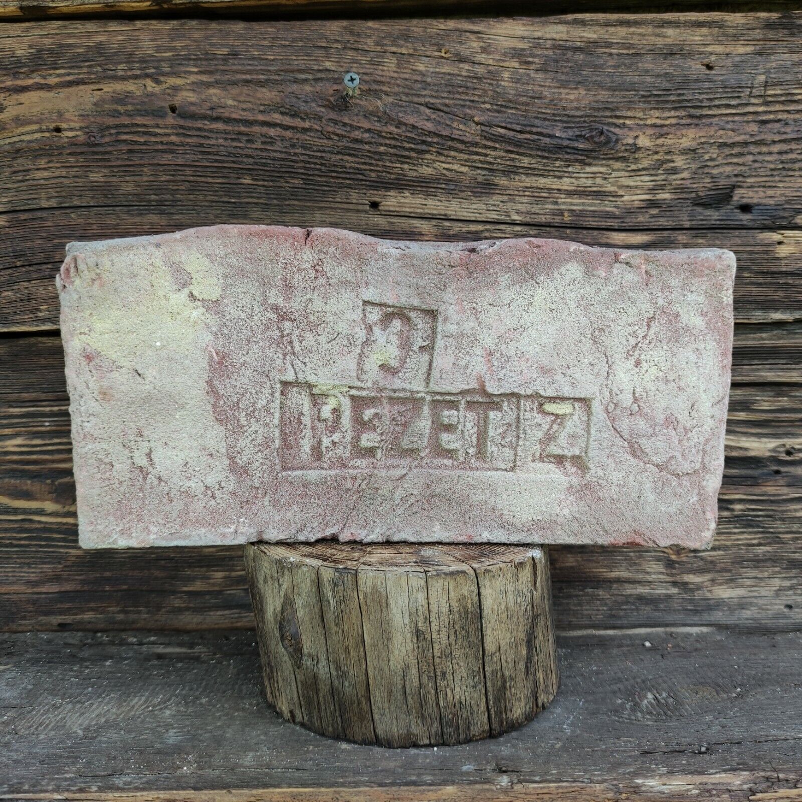 Antique red Clay BRICK 1920s PEZET Z rare vintage Bricks reclaimed Decor