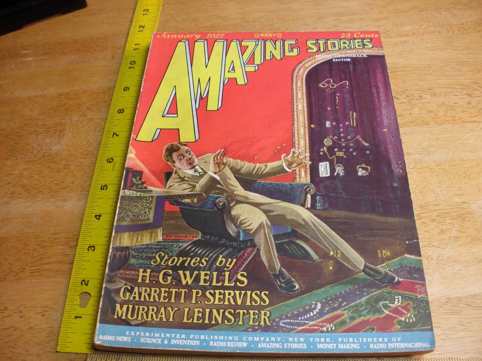 Amazing Stories Jan 1927 ORIGINAL pulp magazine HG Wells Leinster V1 #10