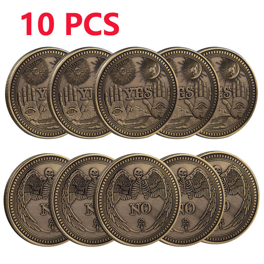 10PCS Decision Coin All Seeing Eye or Death Angel Yes/No Ouija Gothic Prediction
