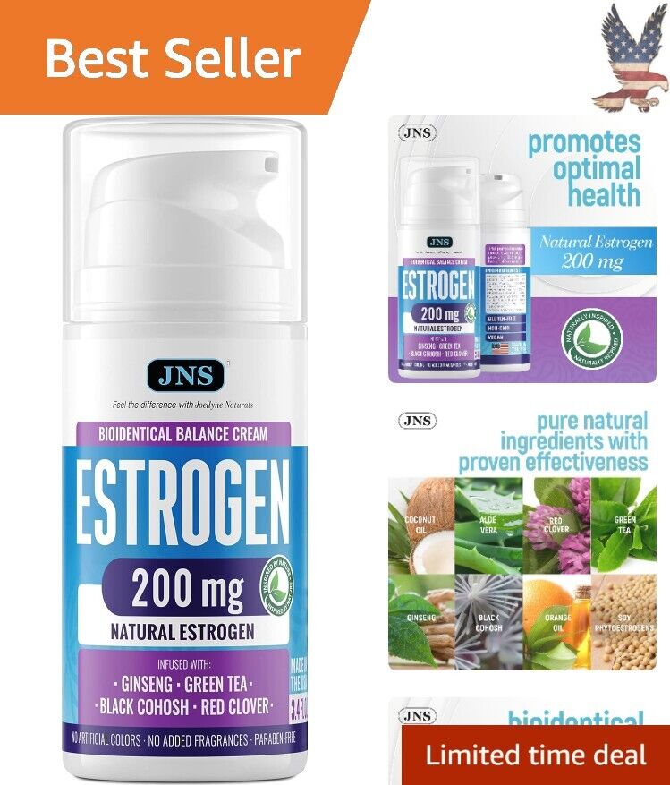 Estrogen Cream for Menopause Relief - Vegan Phytoestrogen - Support - 6.74 oz