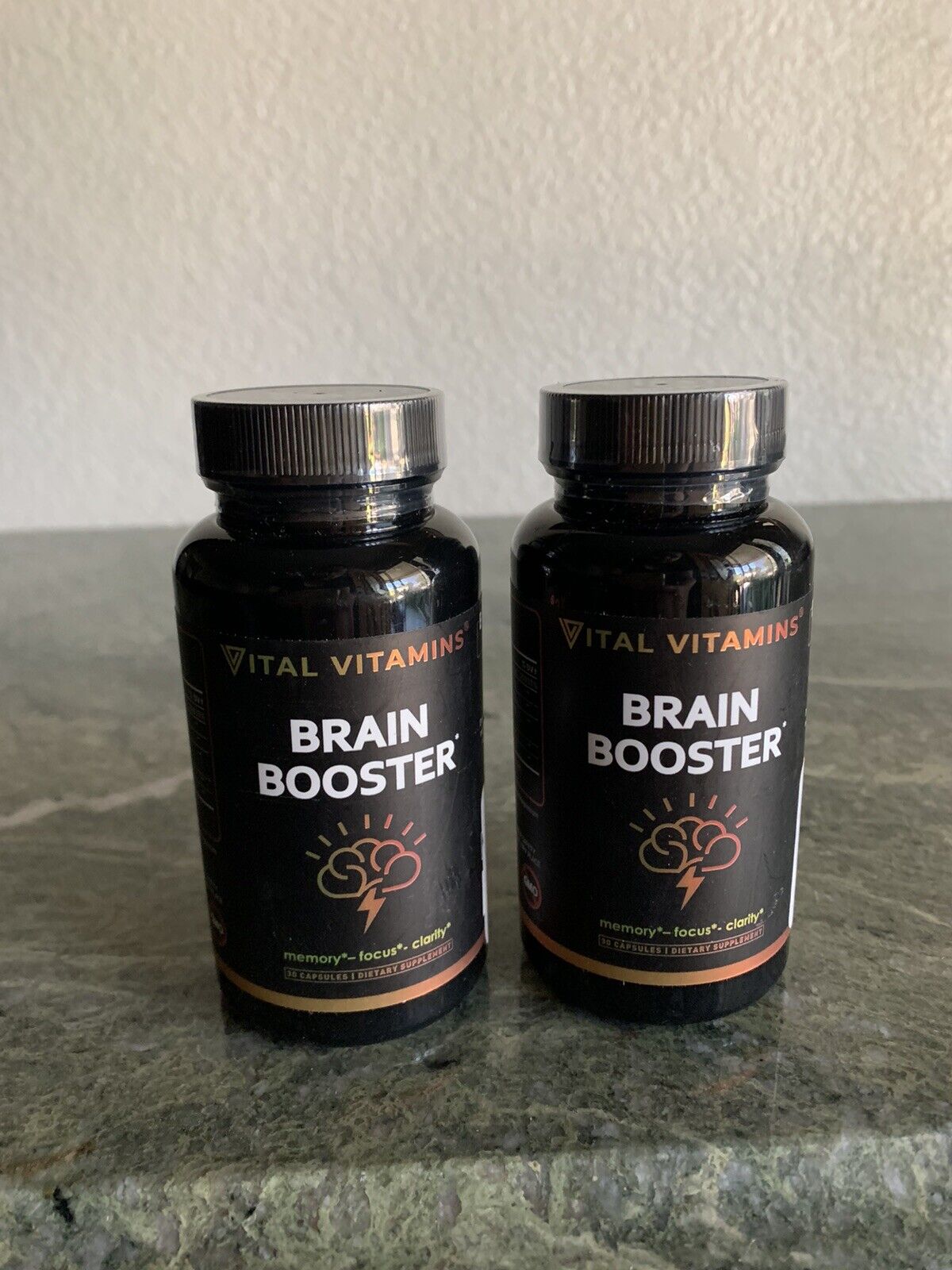 2x Vital Vitamins Brain Booster Enhance Focus, Concentration, Memory Exp 10/2022