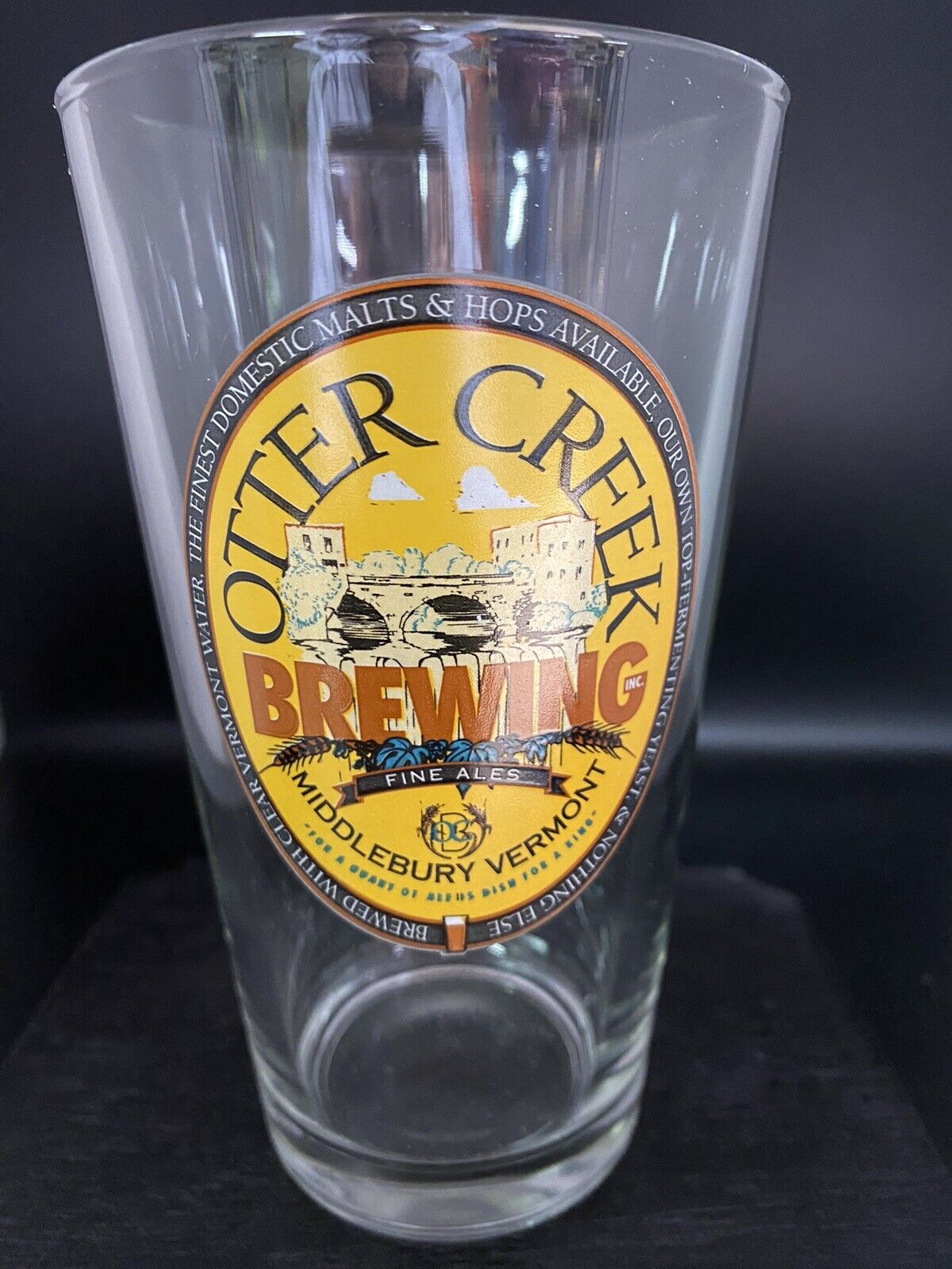 Otter Creek Brewing Fine Ales, Middlebury, Vermont, 16 Oz Pint Draft Beer Glass