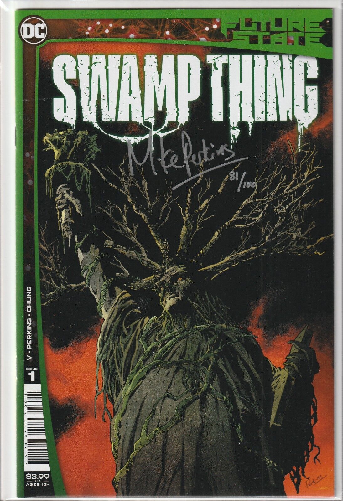Future State Swamp Thing # 1 DF Cover NM DC Signed Mike Perkins 81/100 [V6]