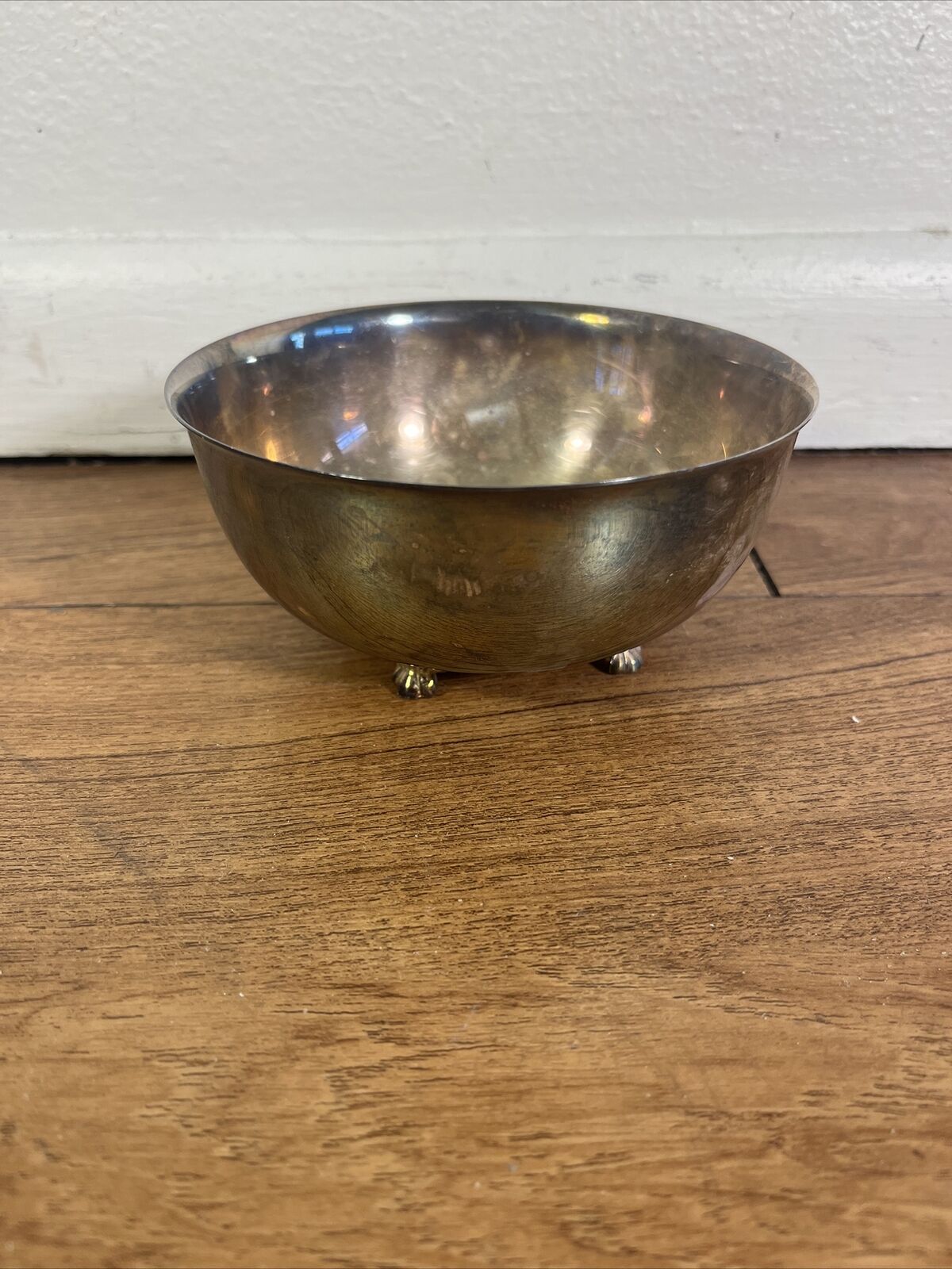 Wallace vintage 5” Clad Silverplate Bowl M637 With Lion Feet