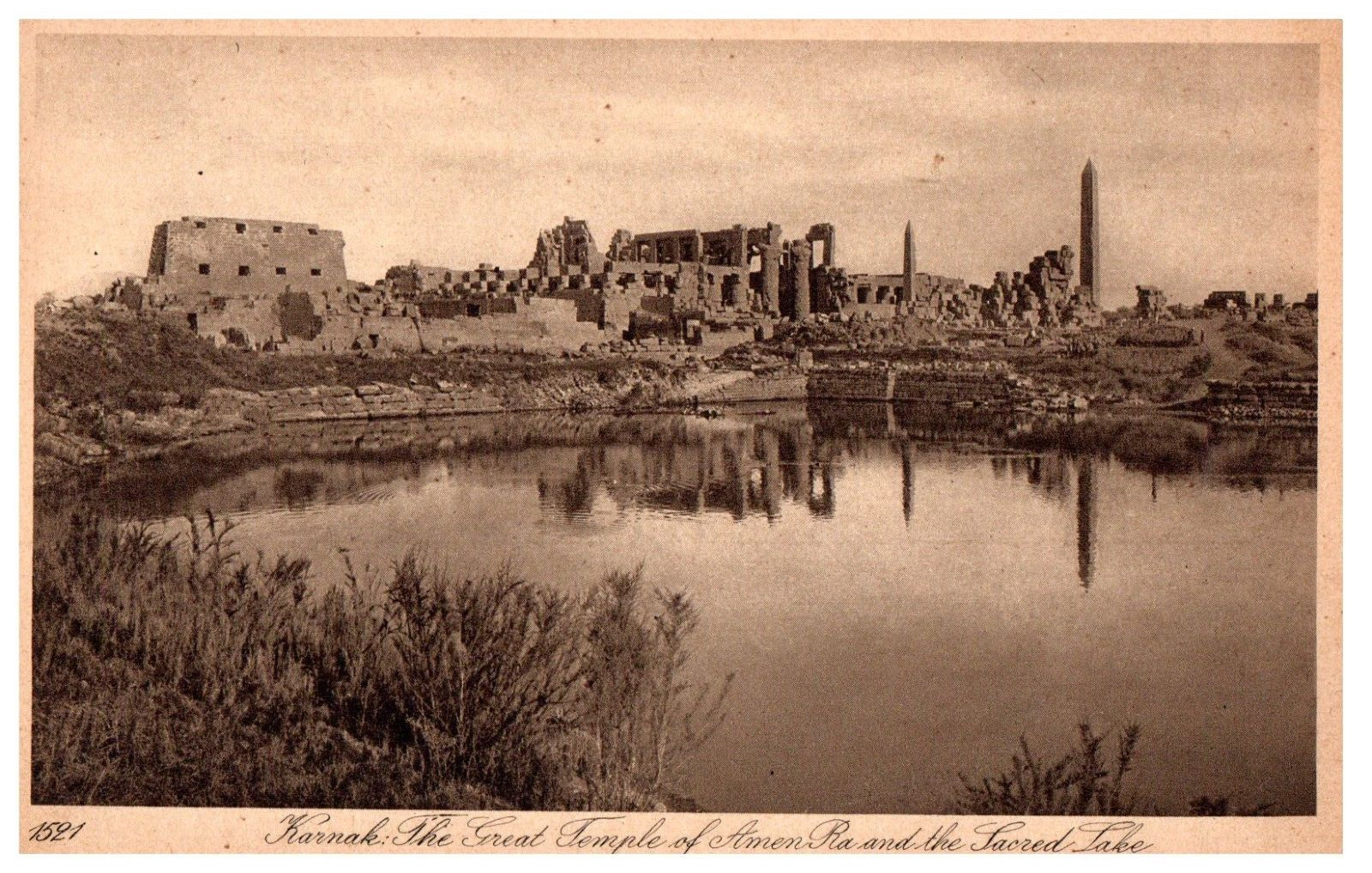 The Great Temple of Amun Re and the Sacred Lake Karnak Egypt Postcard