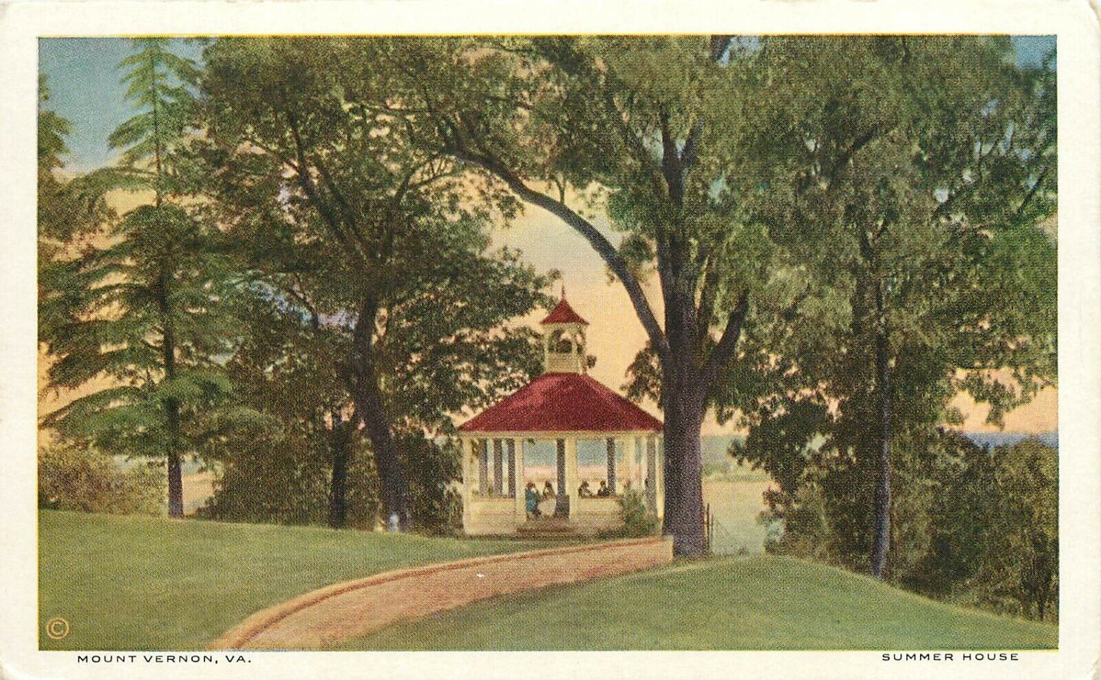 Mount Vernon Virginia VA Washingtons Summer House Gazebo 1926 Postcard
