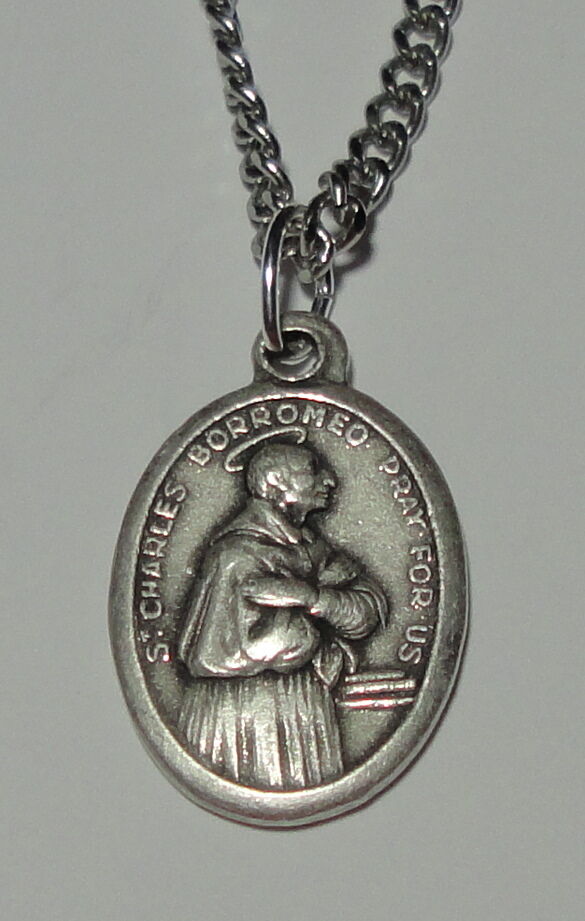 St Charles Borromeo Holy Medal & Chain Gastrointestinal Problems Obesity Dieters