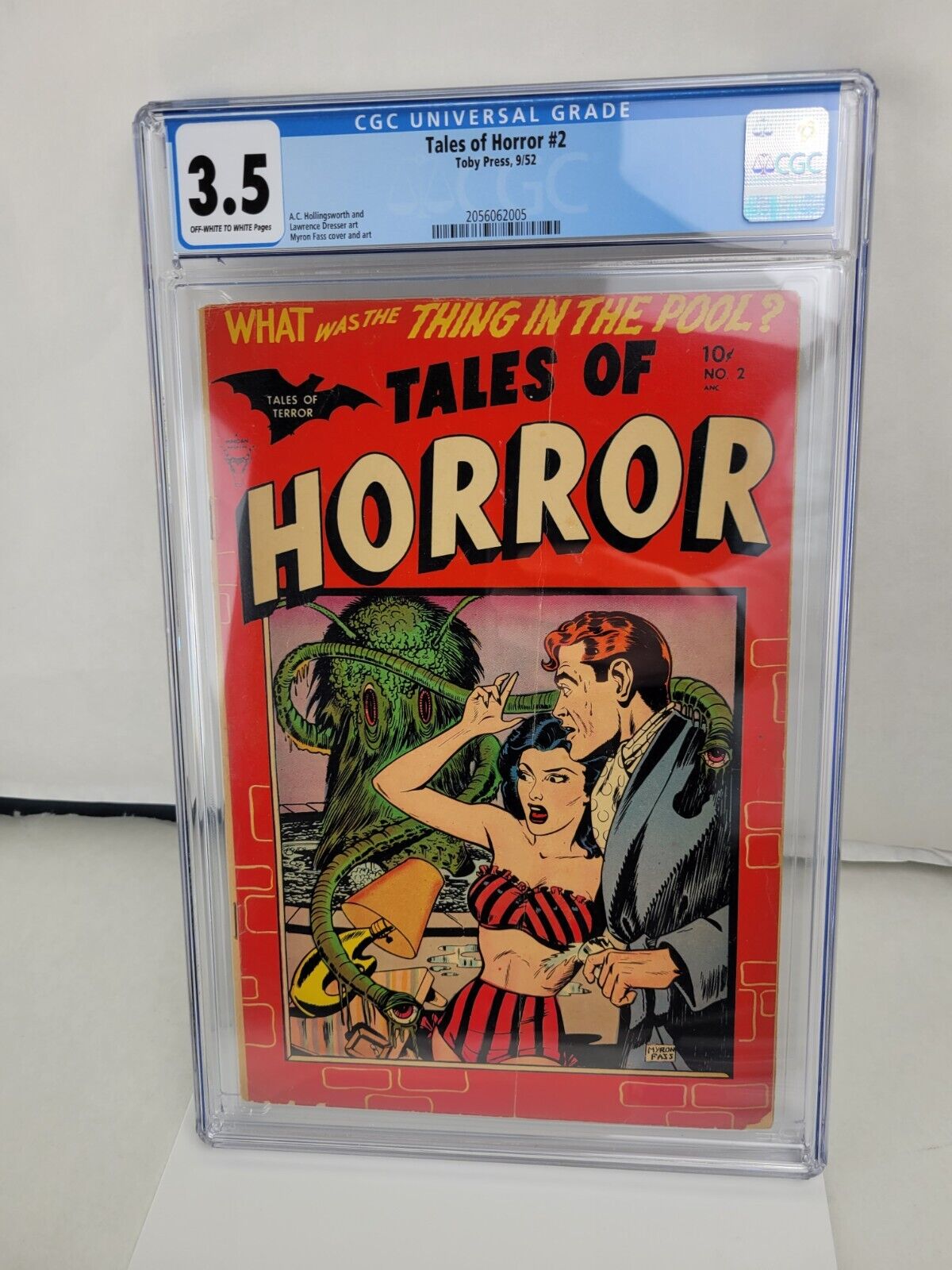 Tales of Horror #2 CGC 3.5 Toby Press 1952 Golden Age Monster GGA Cover