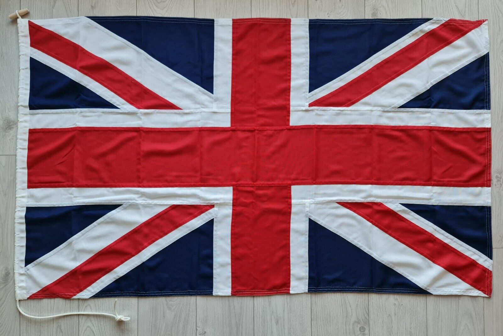 Union Jack MoD premium sewn woven flag 5x3ft toggle UK stitched cotton lik cloth
