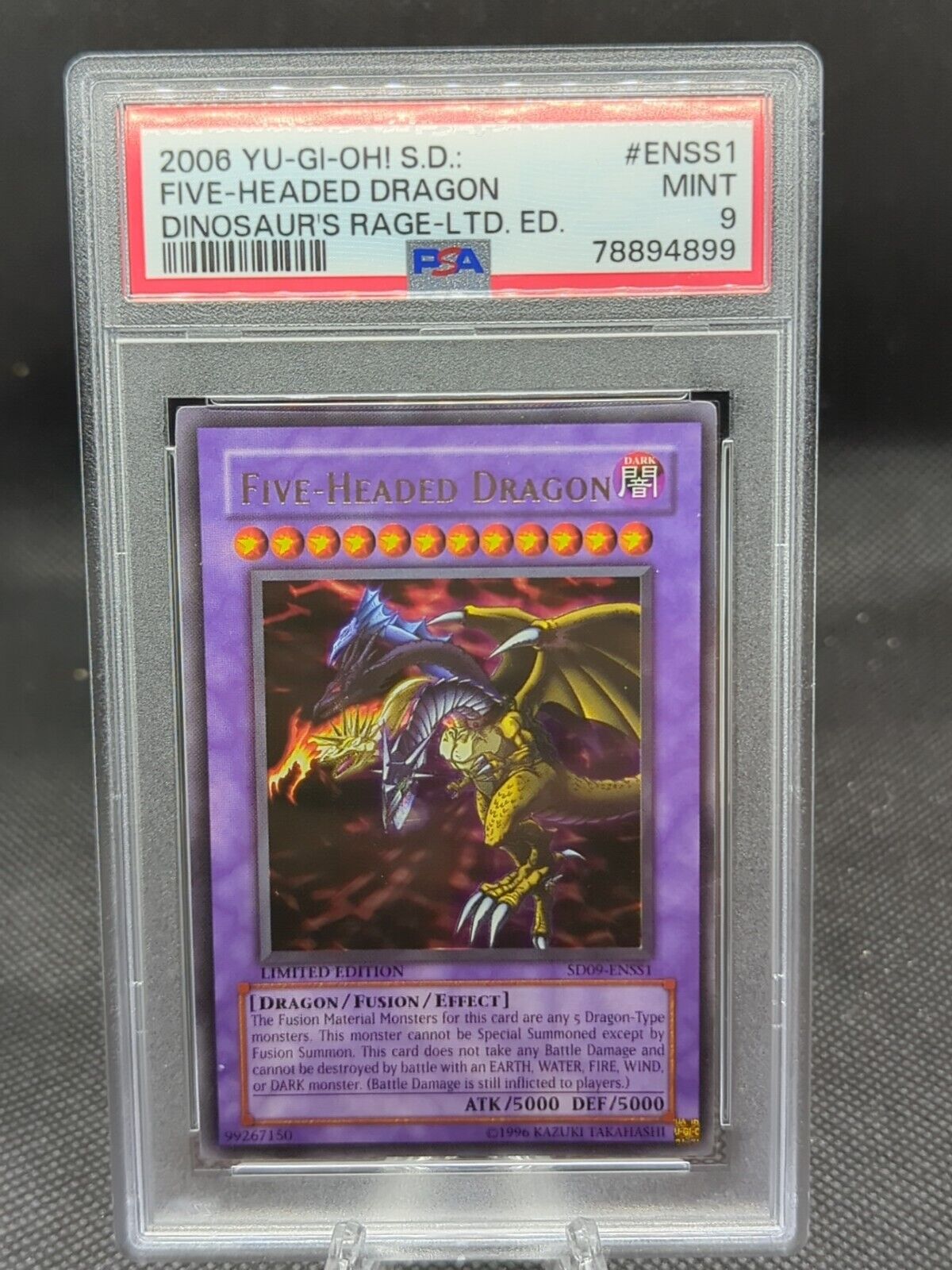 2006 Yugioh SD09-ENSS1 Five-Headed Dragon Limited Edition Ultra Rare PSA 9