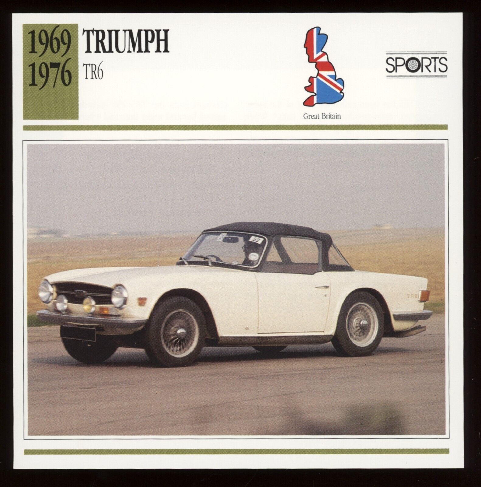 1969 - 1976  Triumph TR6   Classic Cars Card