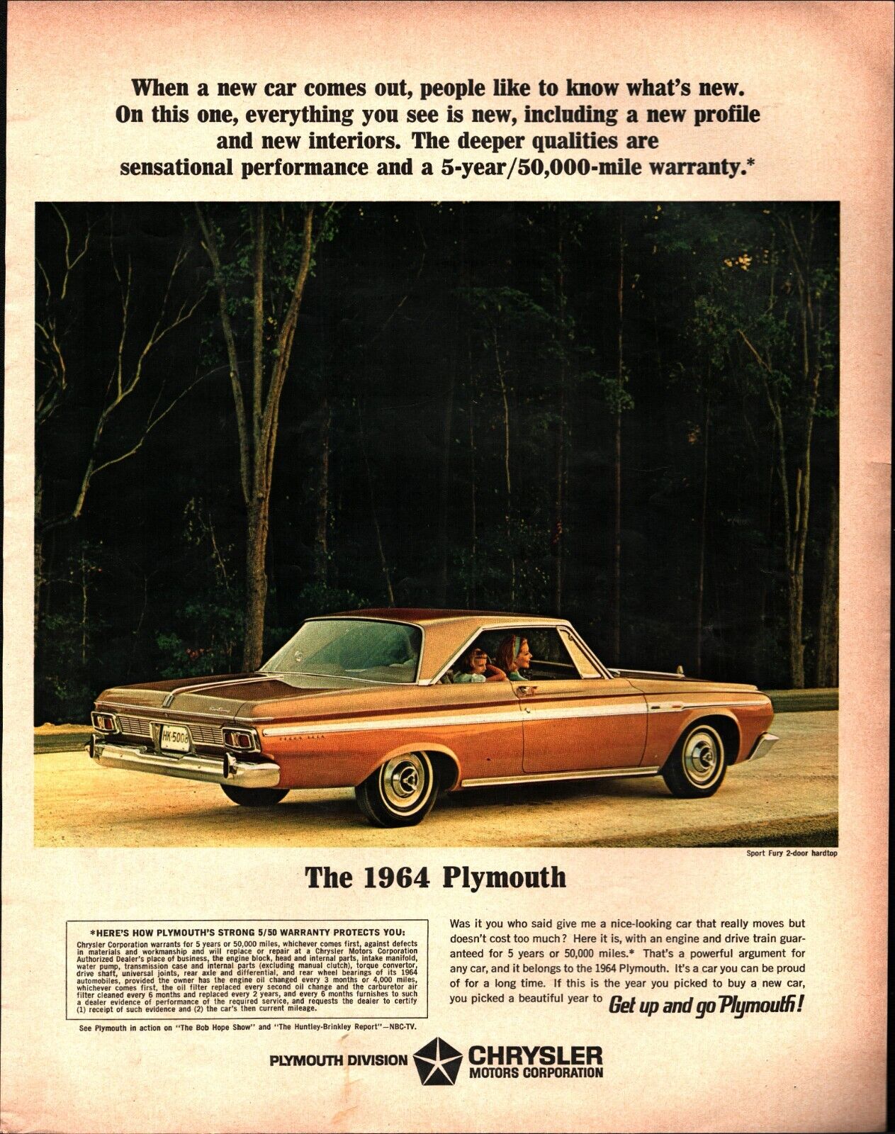 VINTAGE 1964 Plymouth Fury Print Ad nostalgic c9