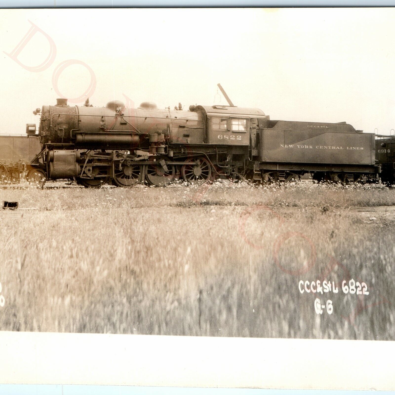 1930 Beech Grove, IN CCC&StL 6822 Locomotive RPPC NYCRR New York Railway Vtg A49