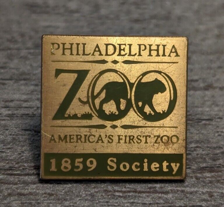 Philadelphia Zoo America\'s First Zoo 1859 Society Green & Gold Metal Lapel Pin
