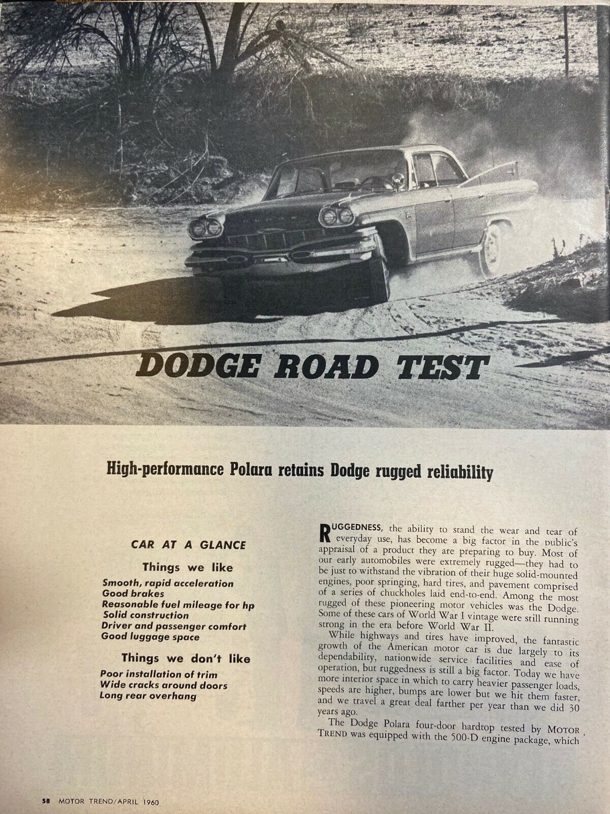 1960 Dodge Polara Road Test