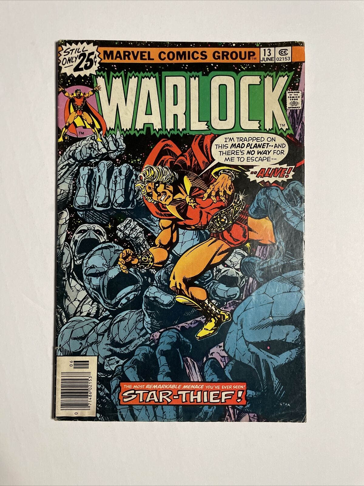 Warlock #13 (1976) 7.0 FN Marvel Bronze Age Key Issue Comic Book 1st Star-Thief